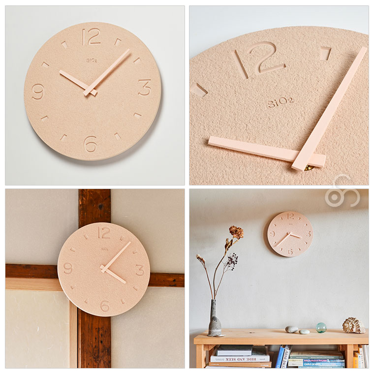 Lemnos レムノス 珪藻土の時計 掻き落とし NY21-03 掛け時計 : サンワ