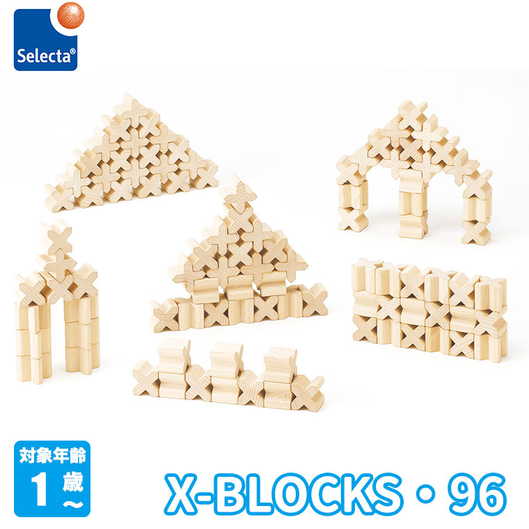 SELECTA セレクタ X（エックス）-BLOCKS・96・木箱入り SE0009 知育