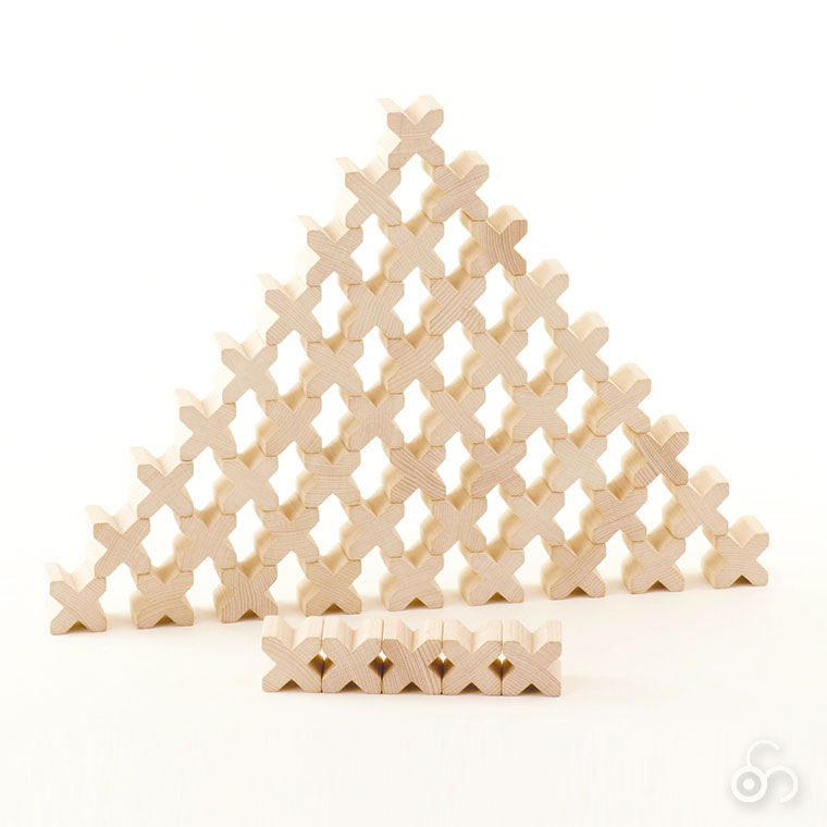 セレクタ社　エックスブロック47ピース 旧商品 SELECTA セレクタ X（エックス）-BLOCKS・96・木箱入り SE0009