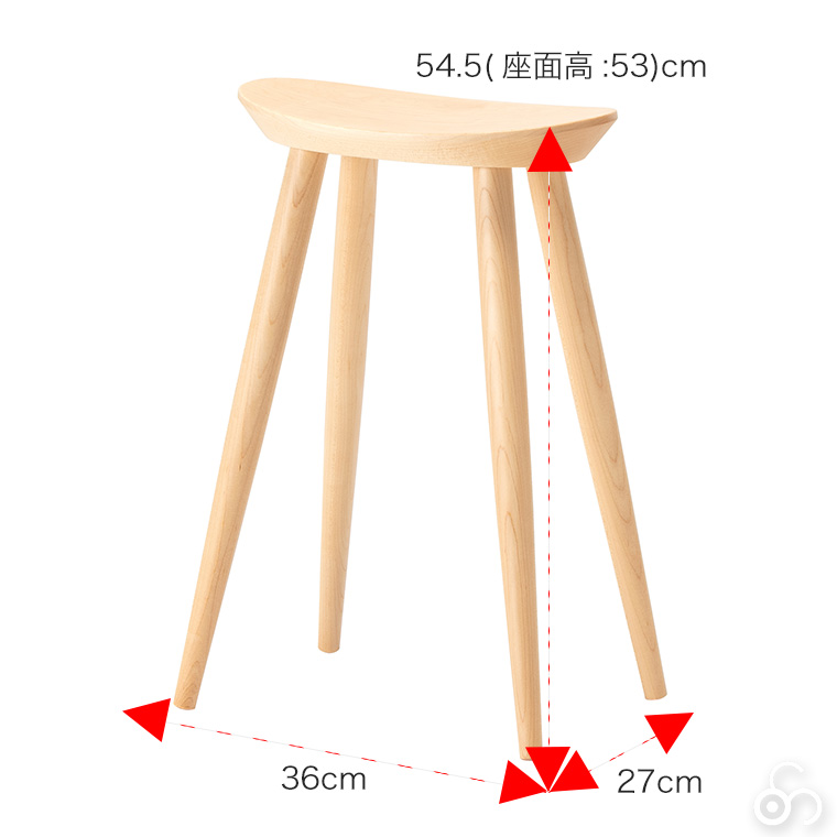 (プレゼント付) コサイン cosine ハイスツール メープル ST-15CM