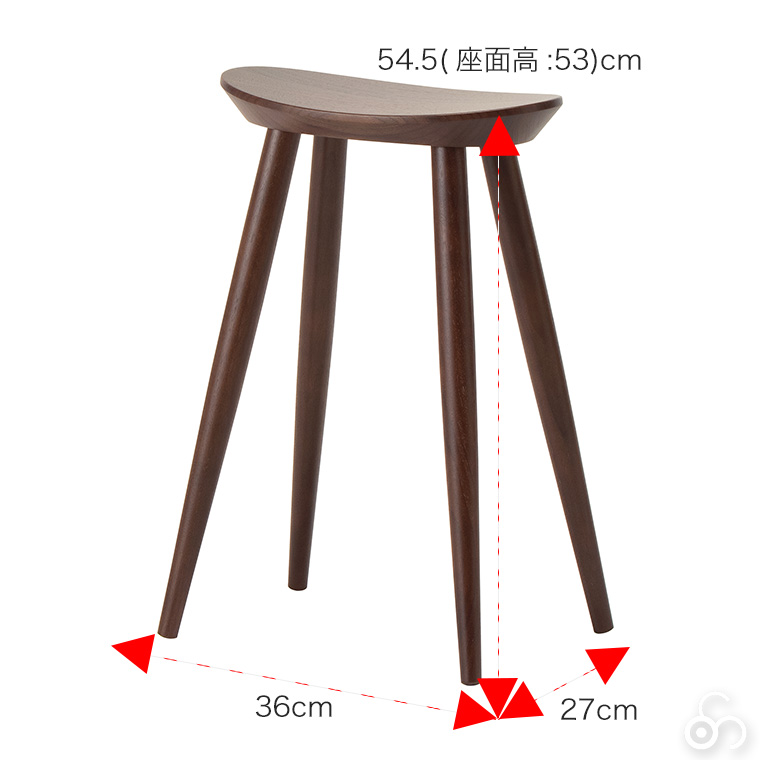 【シュナ】Ritzwell C-LINE スツール ウォルナット C-LINE（シーライン）｜Chairs｜Stool / Ottoman｜Ritzwell（リッツ