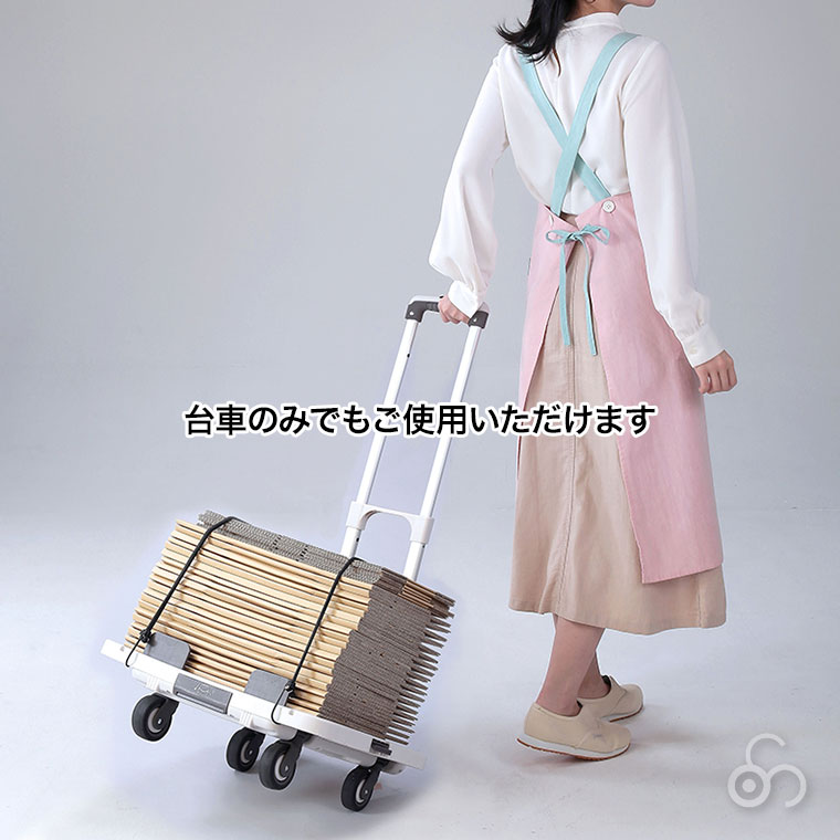 谷村実業 Living Out 超コンパクトになる台車&バスケットセット TAN