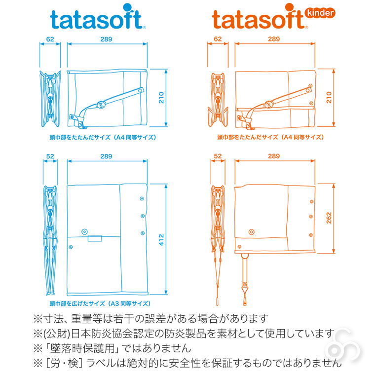 落下物対応防災頭巾 タタソフト 4580258610726 防災ずきん ヘルメット 子供 小学校 中学校 災害 避難