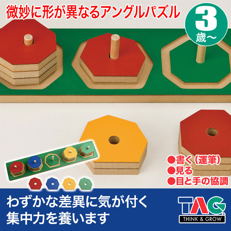 良品 TAG 微妙に形が異なるアングルパズル TGES16 知育玩具 知育 おもちゃ 木製 3歳 4歳 5歳 6歳 男の子 女の子 誕生日 プレゼント 知育パズル