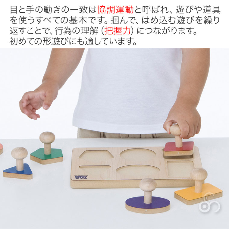 TAG 握りやすい取っ手のついた形パズル TGES9 知育玩具 知育 おもちゃ 木製 2歳 3歳 4歳 5歳 男の子 女の子 誕生日 プレゼント｜sun-wa｜05