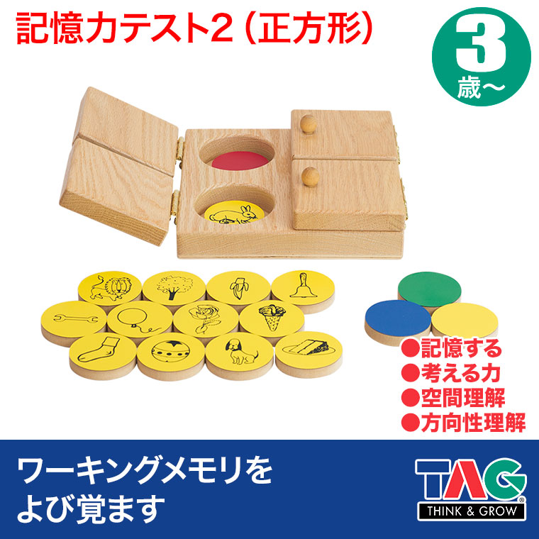 TAG 記憶力テスト2(正方形) TGMC2 知育玩具 知育 おもちゃ 木製 3歳 4