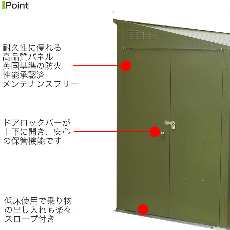 倉庫 物置 おしゃれ ガーデナップ メタル シェッド TM2 ダブルドア