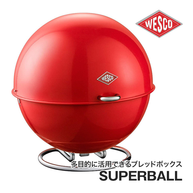 WESCO ブレッドボックス SUPERBALL (スーパーボール) レッド ブレッドケース 大容量 パンケース 保存容器 キッチン WC-22310102｜sun-wa｜02