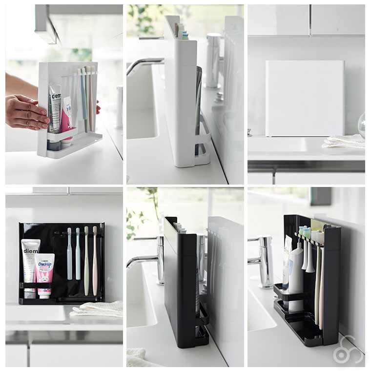 tower 山崎実業 目隠し歯ブラシ＆チューブスタンド タワー ホワイト