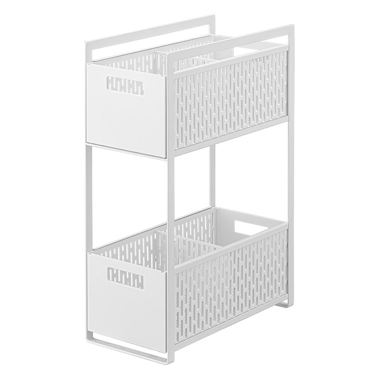 収納バスケット 2段 シンク下　タワー 2個セット　スライド 引き出し 5218 tower 山崎実業 シンク下収納バスケット タワー 2段 5218 5219 シンク