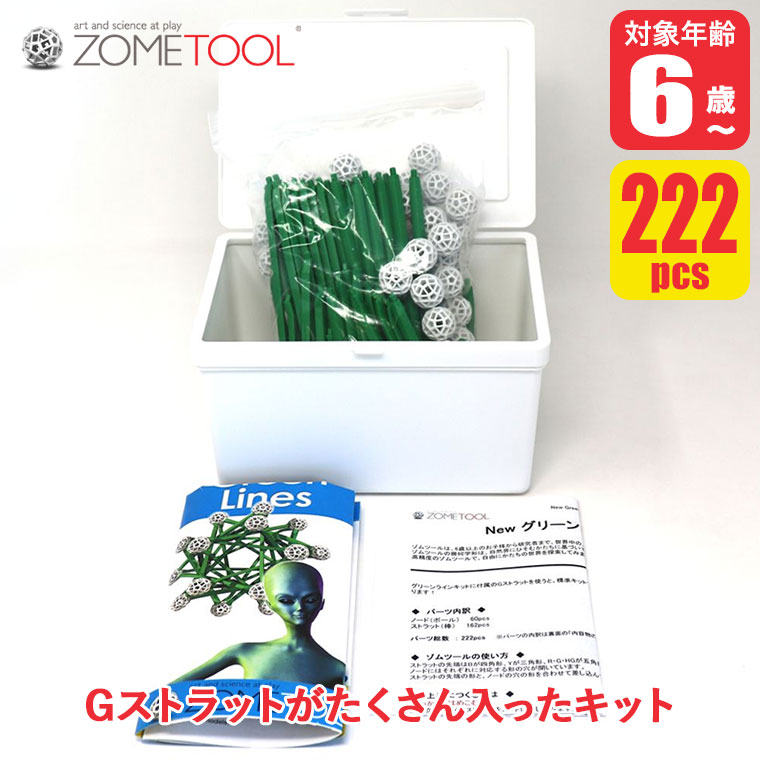(レビュー特典あり) Zometool ゾムツール Newグリーンラインキット zom1022 知育玩具 算数 教材 数学 パズル セット 小学生 プレゼント