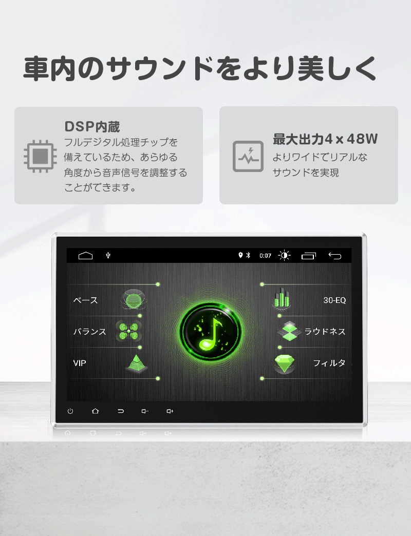 カーナビ android 搭載 ディスプレイ オーディオ 10.1インチ 2DIN 