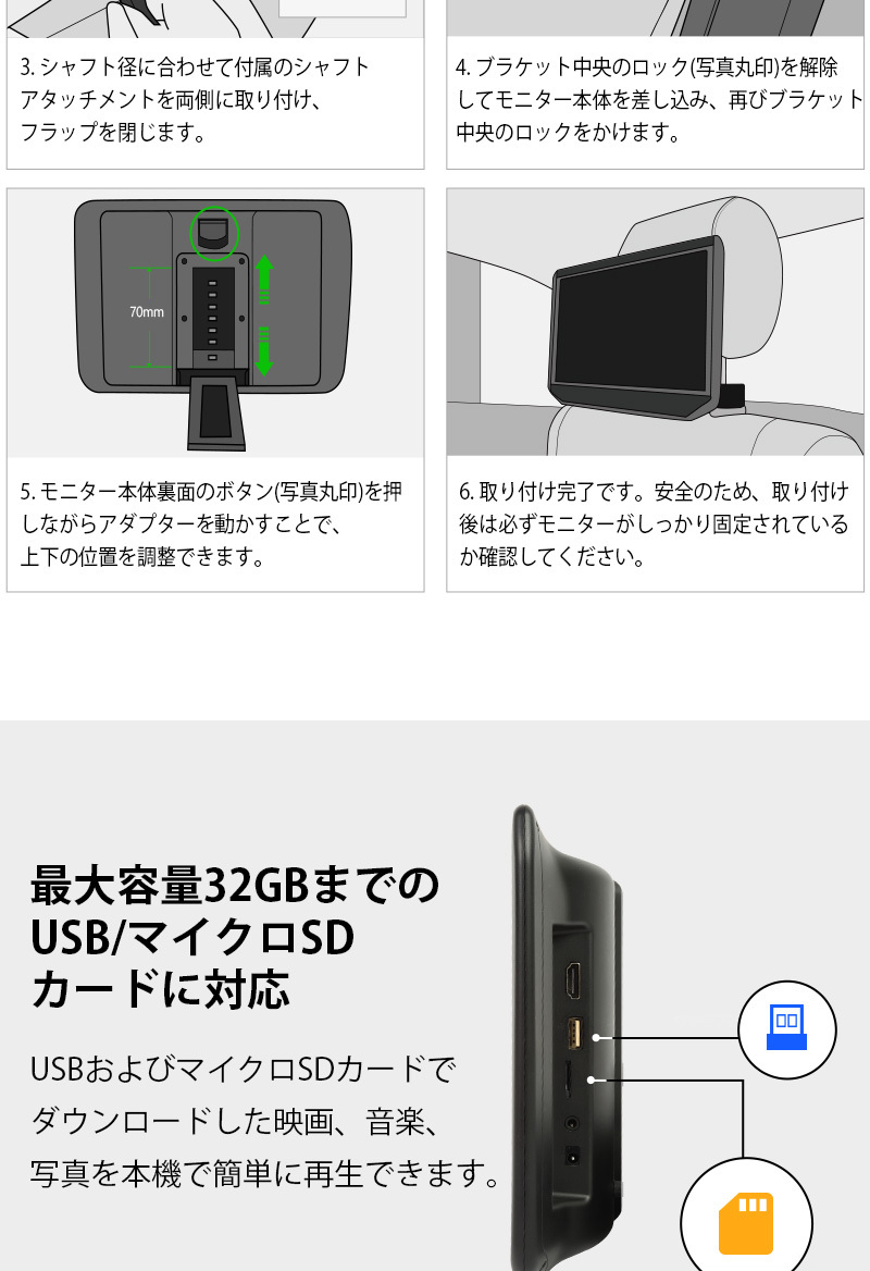 楽天 ヘッドレストモニター 11 6インチdvdプレイヤー Dvd内蔵 リアモニター Cprm 対応 下向きスピーカー Dvdリアモニター Hdmi 後部座席 L0319j 一年保証 国際ブランド Homeofmalones Com