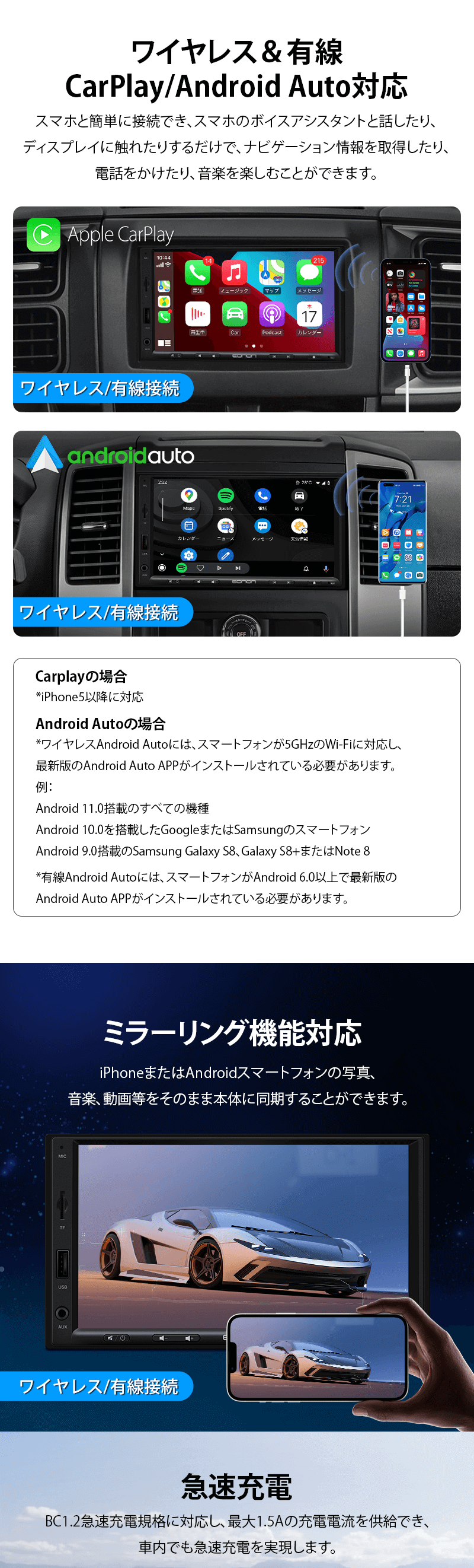 EONON公式 7インチカーナビ カーナビゲーション 2DIN ブルートゥース