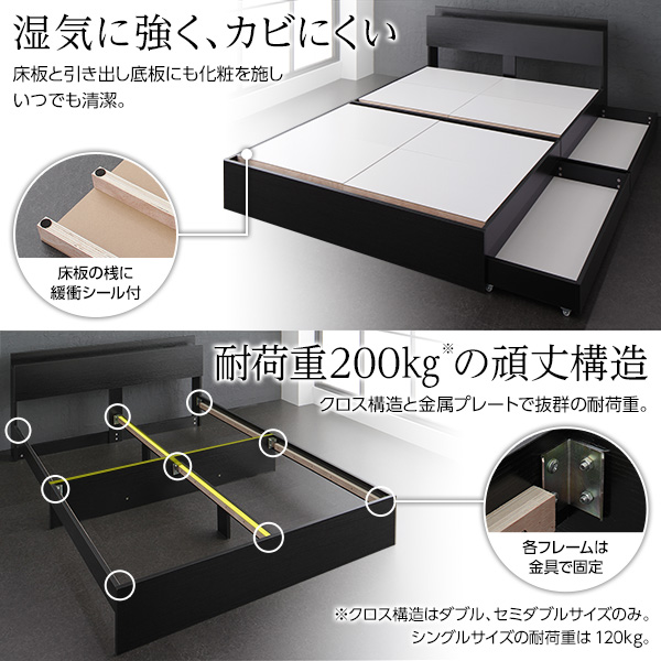 ベット ダブル 収納付きベット フレーム ダブルベット 木製ベット