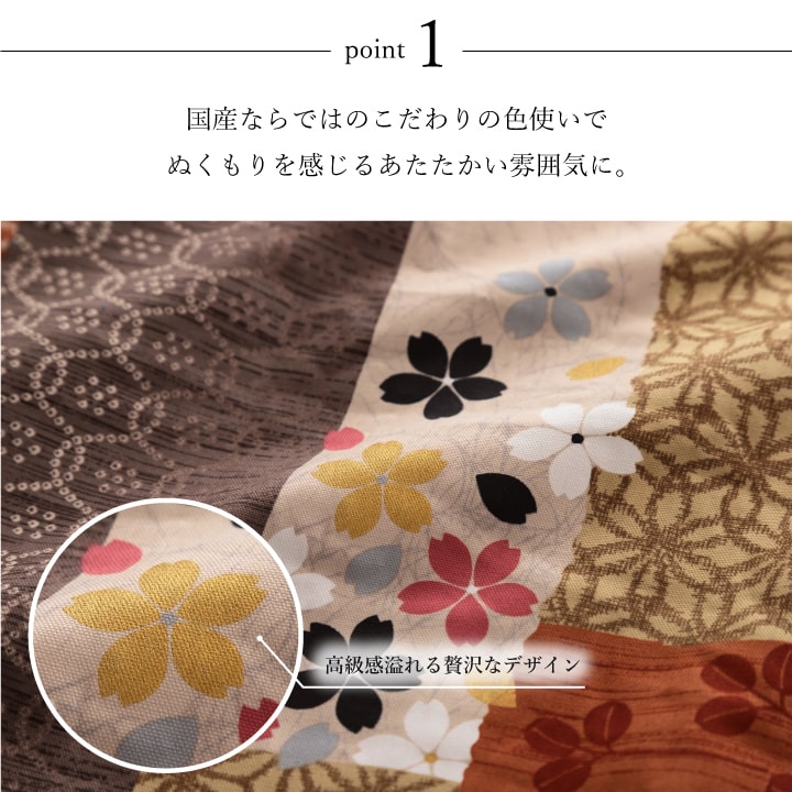 日本製 こたつ布団  こたつ厚掛敷 セット 和柄 正方形 約 205×205cm｜sunbridge-webshop｜03