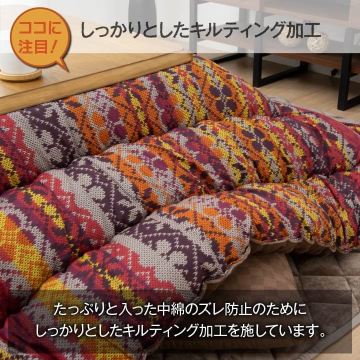 こたつ布団 国産 正方形 軽い なめらか フランネル ネイビー 約205×205cm｜sunbridge-webshop｜06