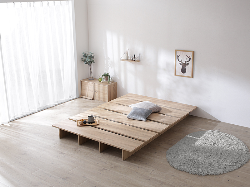 ベッド マットレス付き クイーン クイーンベッド すのこ 80×2の2枚組