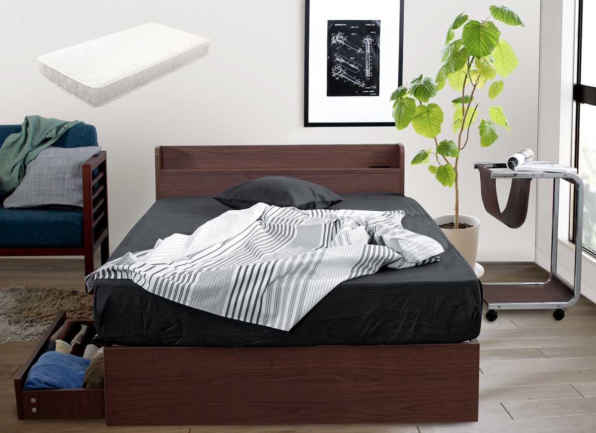 ダブルベッド マットレス付き 格安 収納 ベッド ダブル マットレス付き 収納付き 安い ベッド マットレスセット ベッドフレーム ダブル サイズ 黒  白