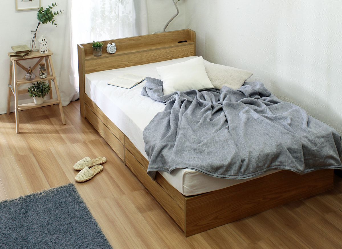 ベッドフレーム クイーンサイズ 安い ベッド 収納付き 安い クイーン 