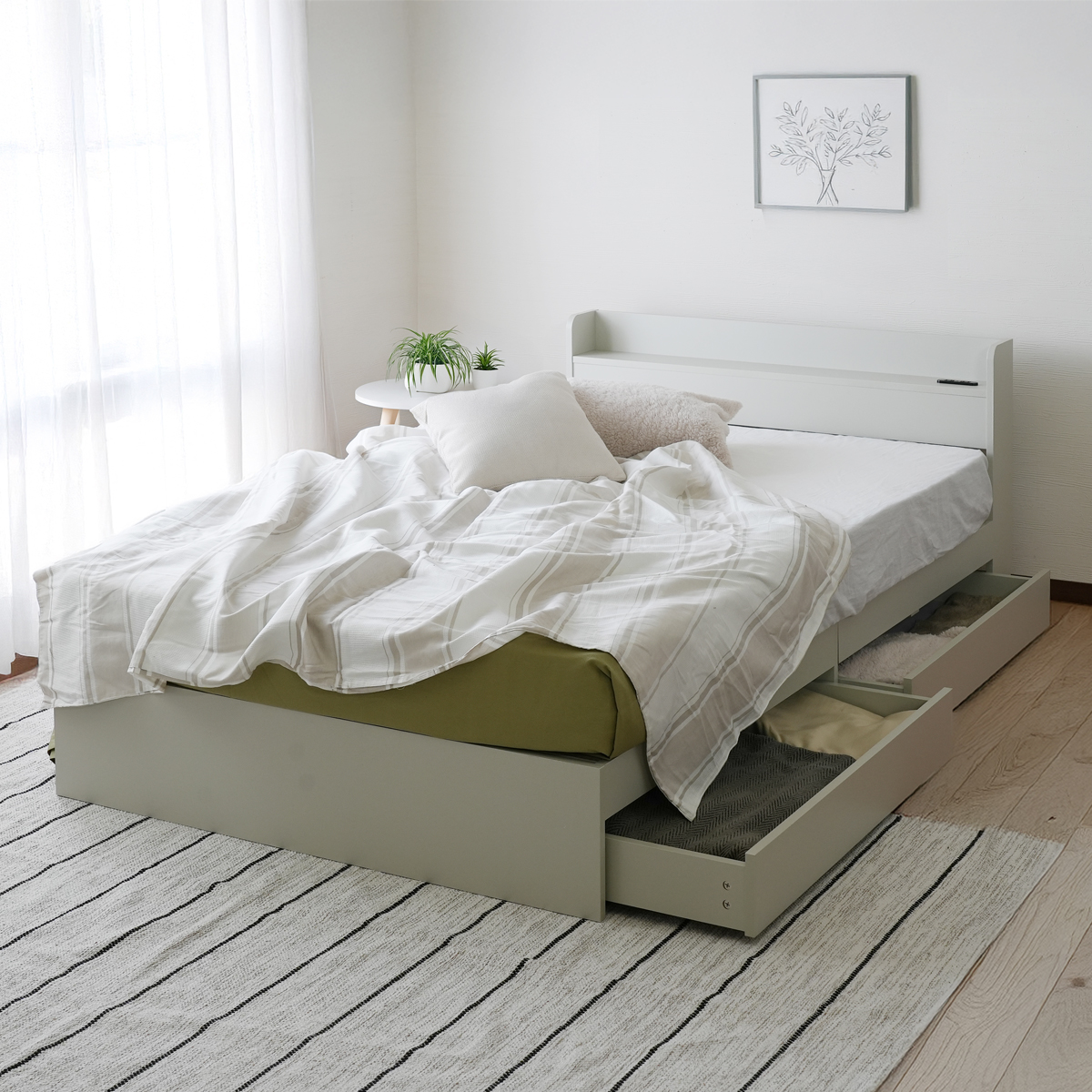 ベッドフレーム ダブル 安い 収納 ベッド ダブルベッド 収納付き