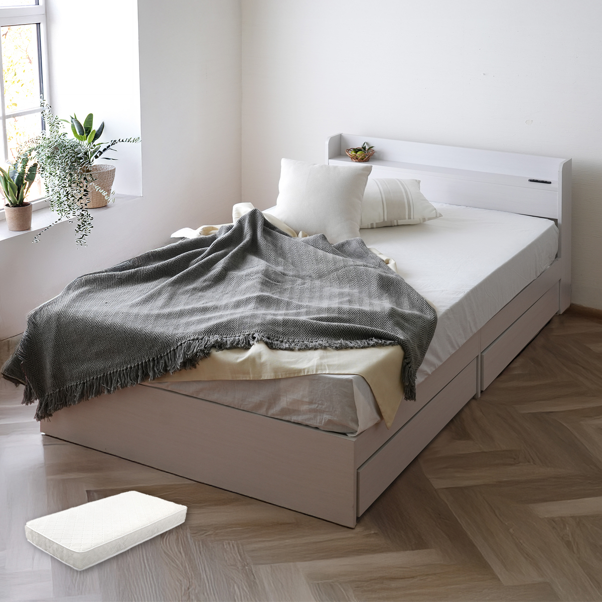 クイーンサイズ ベッド マットレス付きのおすすめ人気商品一覧 通販