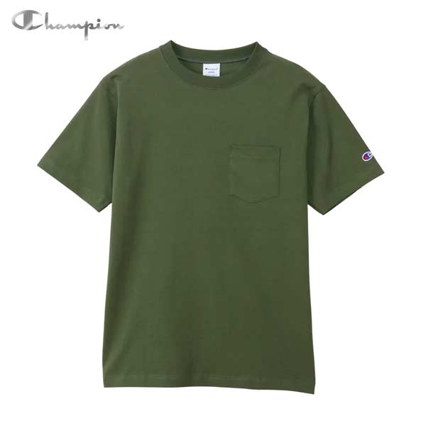 ZWXGW オリーブグリーン 半袖Tシャツ XS Champion（チャンピオン） ショートスリーブポケットTシャツ 25SS