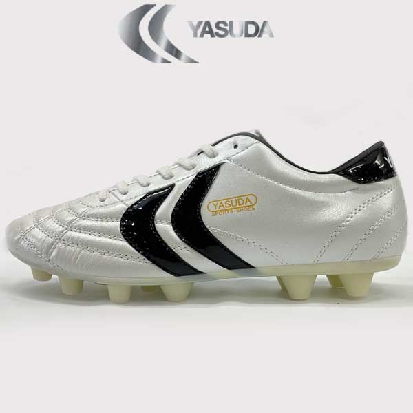 Yasuda スパイクシューズ ホワイト/ブラック YASUDA サッカーシューズ スパイク ホワイト/ブラック ヤスダ（YASUDA