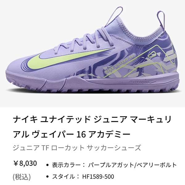 NIKEシューズNIKEフットサル　シューズTFサイズ26 NIKE（ナイキ） ジュニア フットサル シューズ ターフ ズーム