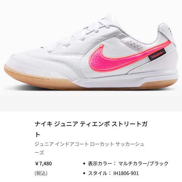 NIKE（ナイキ） ジュニア フットサル シューズ インドア ティエンポ