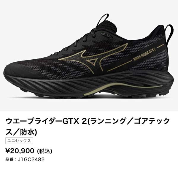 MIZUNO（ミズノ） ランニング シューズ ウェーブ ライダー ゴアテック