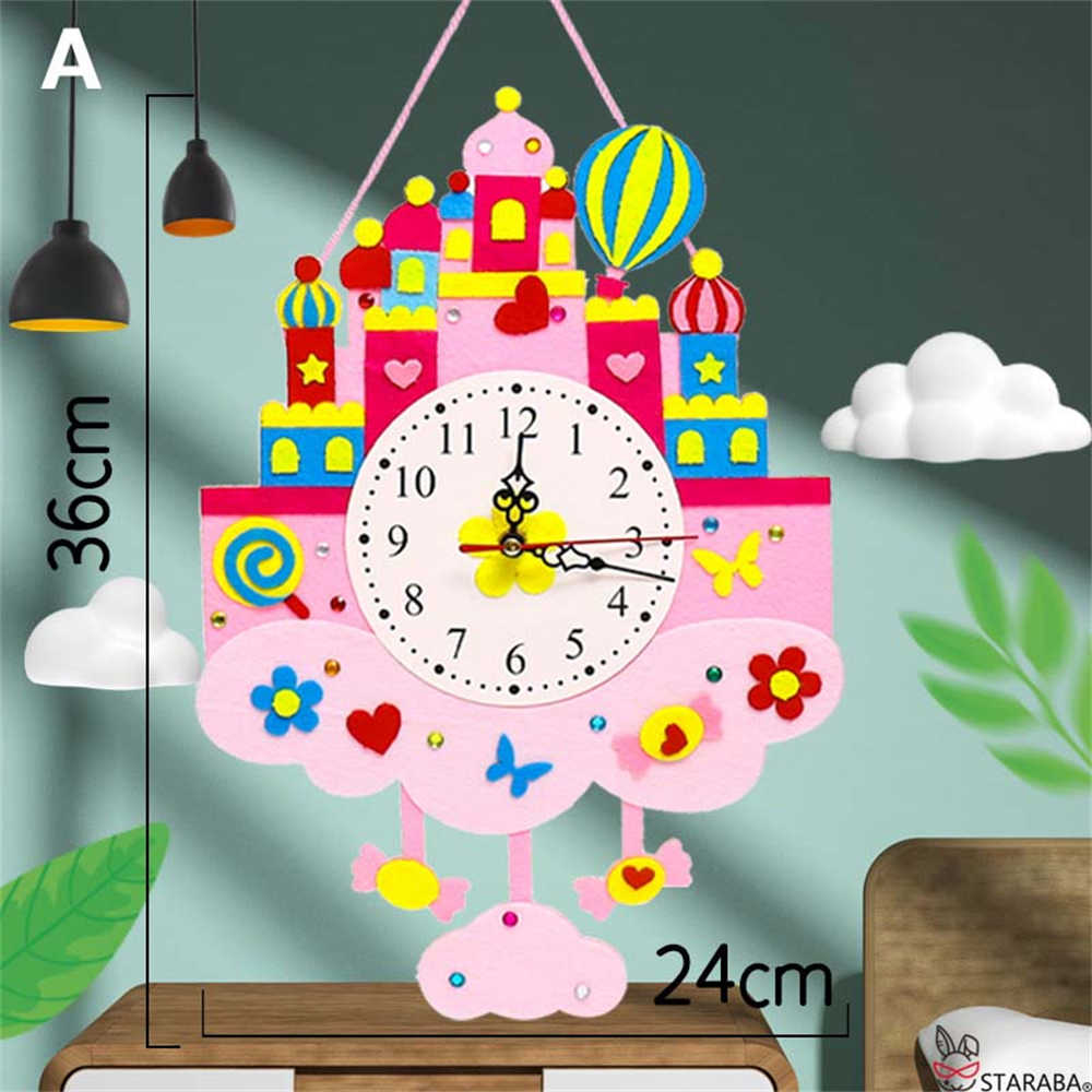 子供手芸キット 子供手芸 手作りキット 材料キット 手作り壁時計キット 壁時計 キット ハンドメイド DIY壁時計 簡単さ 手軽さ おしゃれ かわいい 送料無料 |  | 01