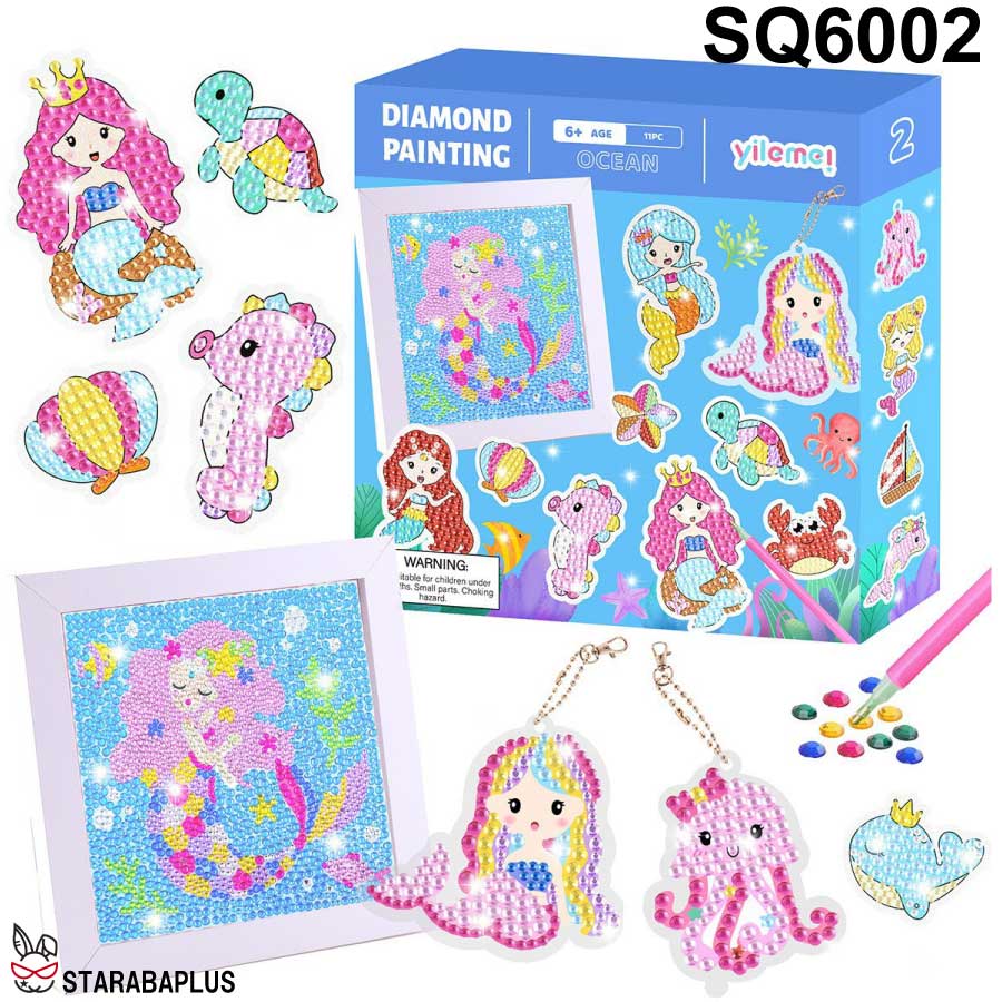 ダイヤモンドアート 子供用 ビーズ キット キーホルダー キラキラ 初心者用 額縁付き 5D モザイクアート ハンドメイド DIY 小学生 大人 子供 送料無料 |  | 02