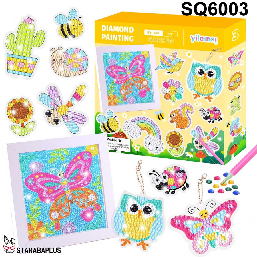 ダイヤモンドアート 子供用 ビーズ キット キーホルダー キラキラ 初心者用 額縁付き 5D モザイクアート ハンドメイド DIY 小学生 大人 子供 送料無料 |  | 03
