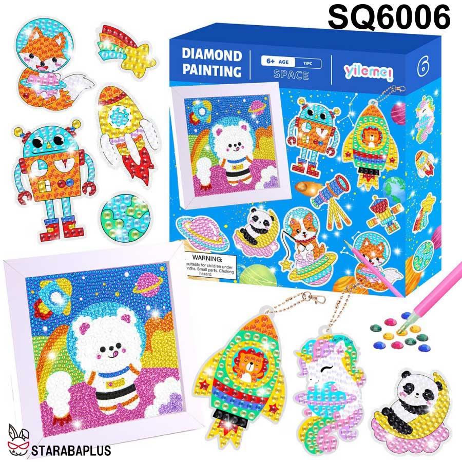 ダイヤモンドアート 子供用 ビーズ キット キーホルダー キラキラ 初心者用 額縁付き 5D モザイクアート ハンドメイド DIY 小学生 大人 子供 送料無料 |  | 06