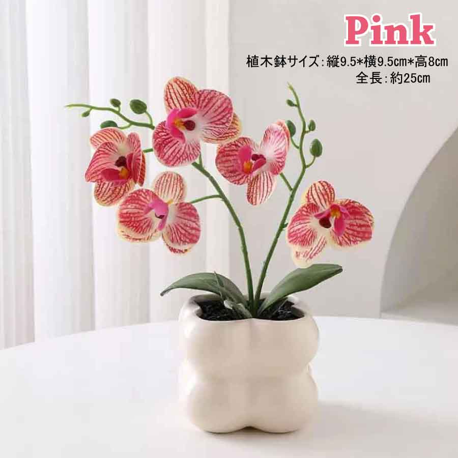 フェイクグリーン 胡蝶蘭 造花 鉢付き 卓上 インテリア 観葉植物 枯れない 花 おしゃれ ミニサイズ ギフト プレゼント 母の日 玄関 リビング |  | 01