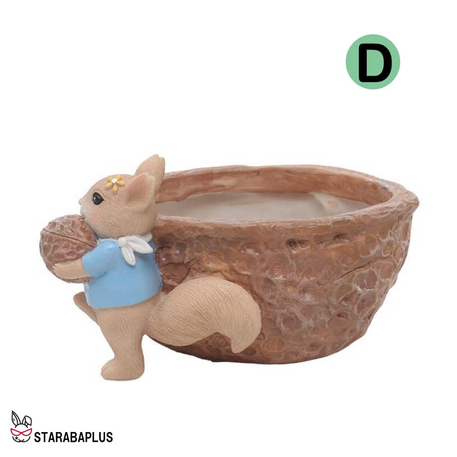 植木鉢 リス りす 母の日 ガーデニングオブジェ 鉢植え フラワープランター 多肉植物　サボテン ミニ プランター おしゃれ 可愛い 送料無料 |  | 04