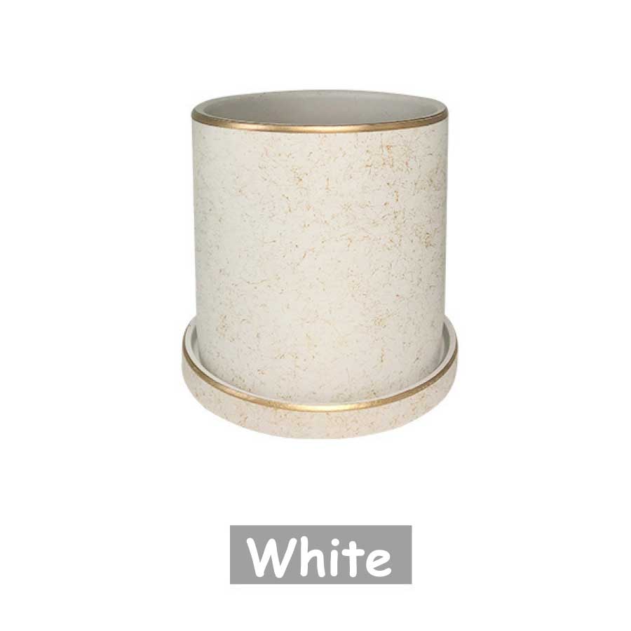 植木鉢 陶器鉢 おしゃれ 鉢植え 11cm ゴールド 円筒形 室内鉢 プランター 受け皿付き 穴あり 観葉植物鉢 蘭 多肉植物 送料無料 |  | 01