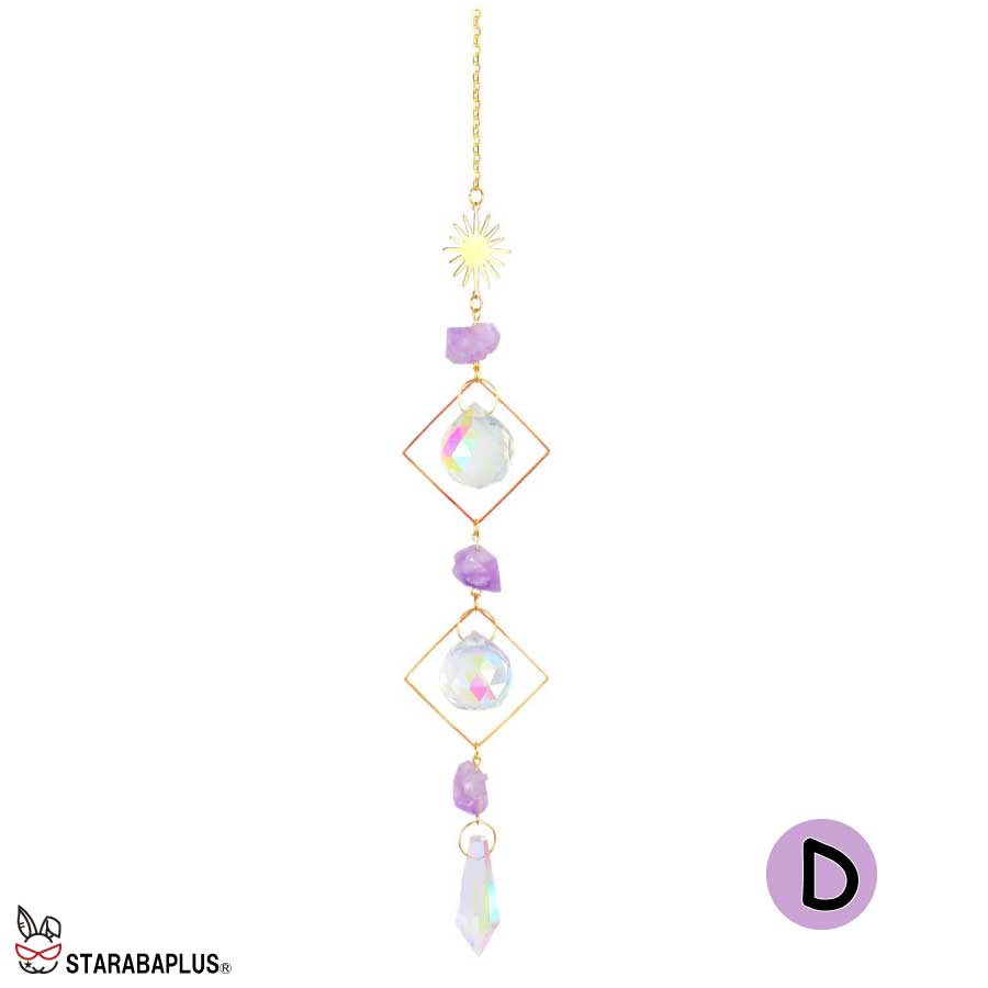 サンキャッチャー 多面的 水晶ボール  星月 窓玄関 飾り キラキラ 開運 人気 運気 幸運 恋愛 風水アップ 車内装飾 手作 送料無料 |  | 04