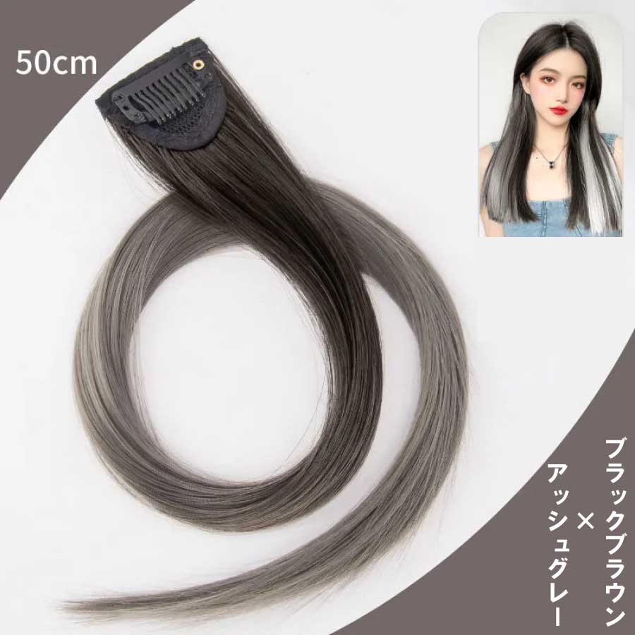 カラーエクステ 2本セット ウィッグ グラデーション インナーカラー ワンタッチ おしゃれ 付け髪 50cm 簡単 使いやすい ポイントウィッグ コスプレ 送料無料 |  | 05