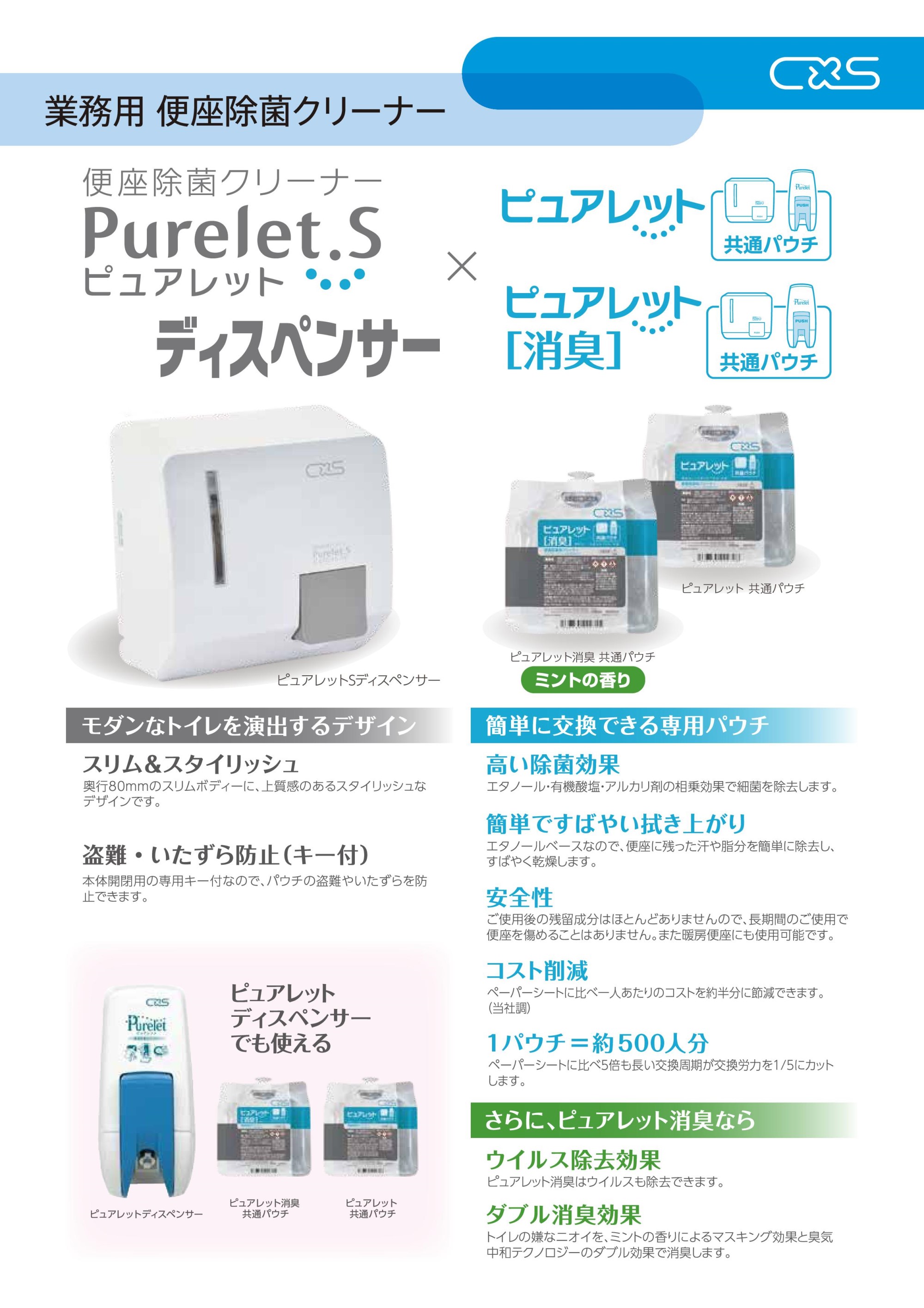 Purelet S パウチ　300m✕6 ピュアレット 300mL パウチ 1箱（6個) シーバイエス 便座除菌