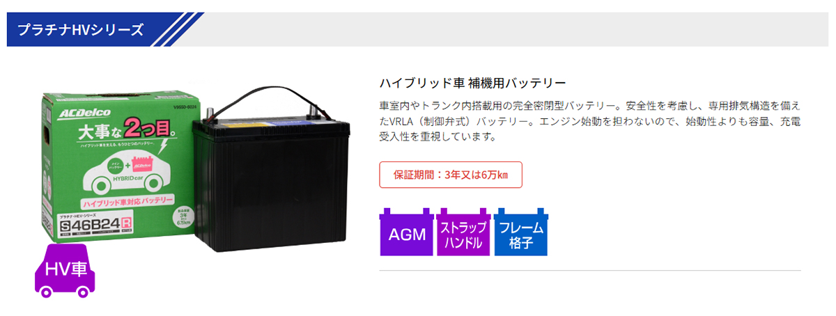 ACDelco トヨタ プリウス ACデルコ プラチナHV バッテリー S46B24R 