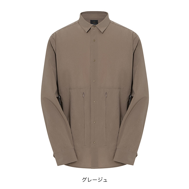 アクシーズクイン SHINOGI ダークブルー 長袖シャツ S AXESQUIN アクシーズクイン L/Sベンチレーションシャツ メンズ