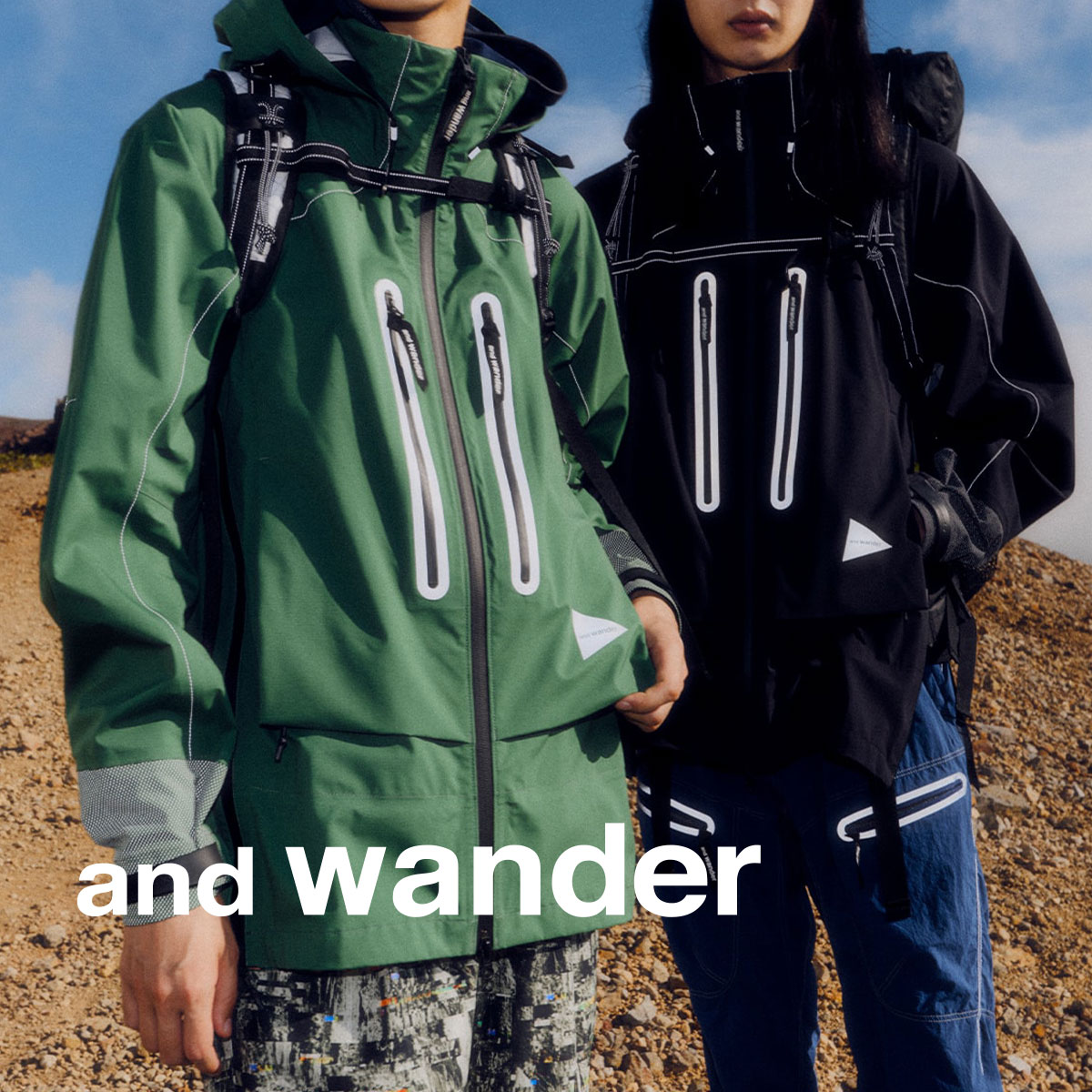 and wander（アンドワンダー） ハイカウントクロスワイドパンツ