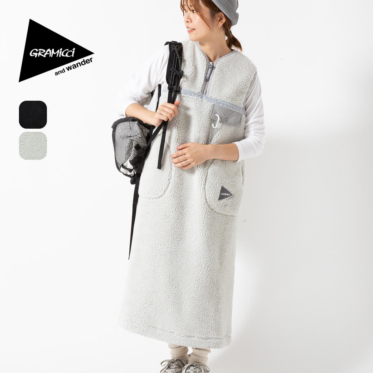 and wander GRAMICCI×and グラミチ×アンドワンダー JQテープフリース 