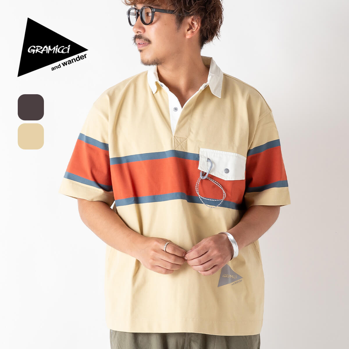 GRAMICCI×and wander グラミチ×アンドワンダー テックラグビーシャツズ