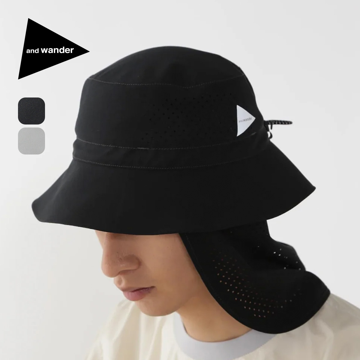 and wander アンドワンダー ショットパンツ＋帽子　２点セット　日本製 and wander（アンドワンダー） テックハット 5745976240 tech hat 帽子