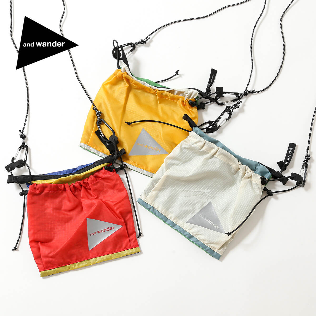 ana wander アンドワンダー　サコッシュ　新品タグ付 and wander (アンドワンダー) 登山雑貨 マルチカラー upcycle