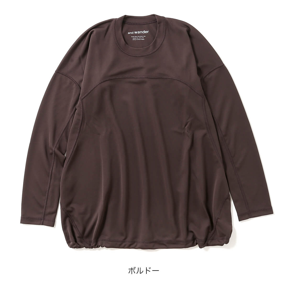 and wander（アンドワンダー） ドライジャージーロングスリーブT