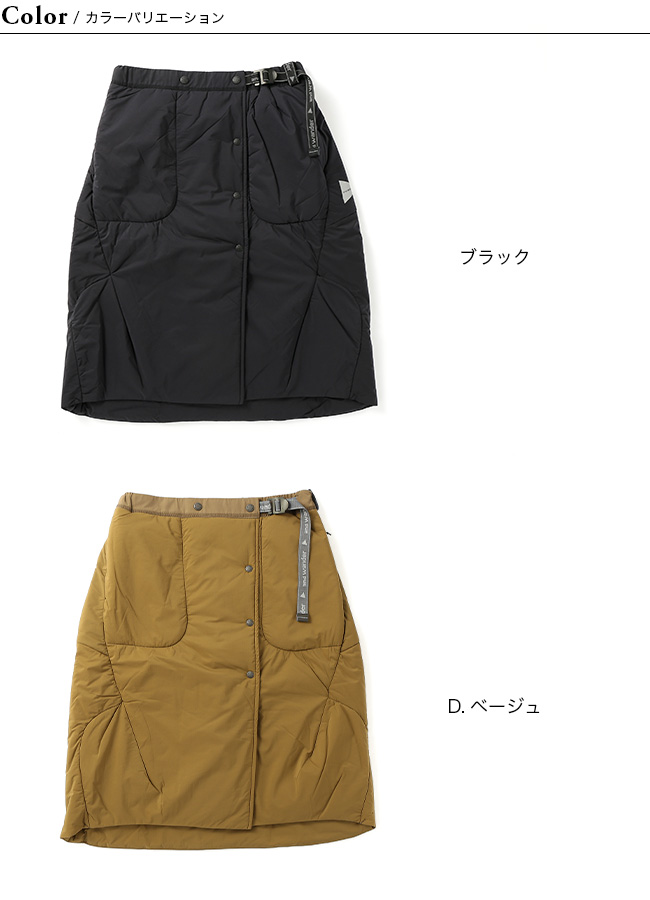 and wonder スカート and wander アンドワンダー トップフリーススカート ウィメンズ